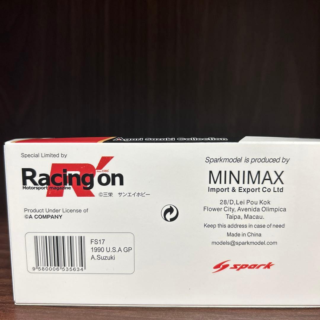 ミニカー jordan191Aguri Suzuki Spark 1/43