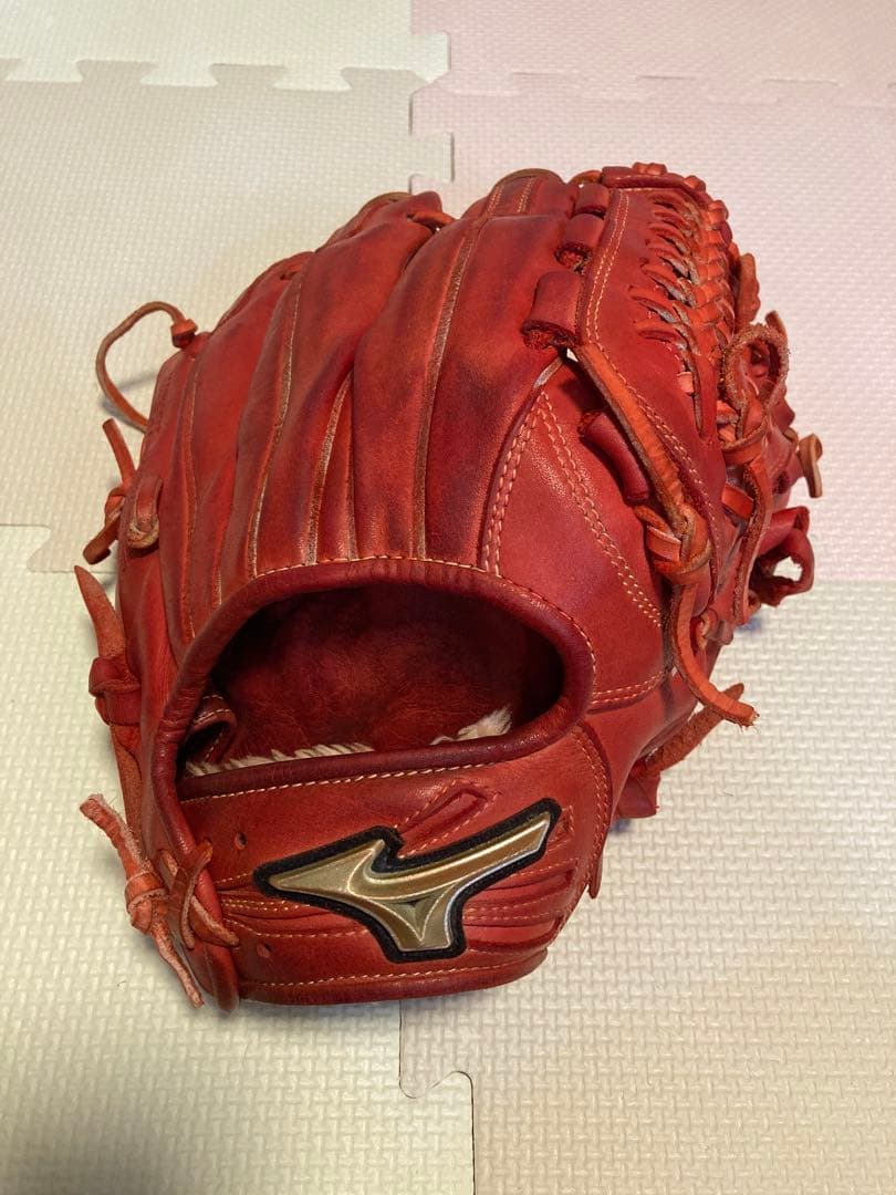 ミズノ 軟式グローブ グローバルエリート 赤オレンジ