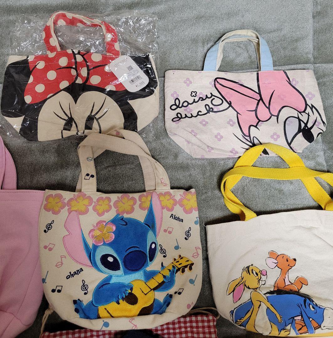 Disney キャラクター 小型トートバッグ & タオルハンカチ まとめ売り