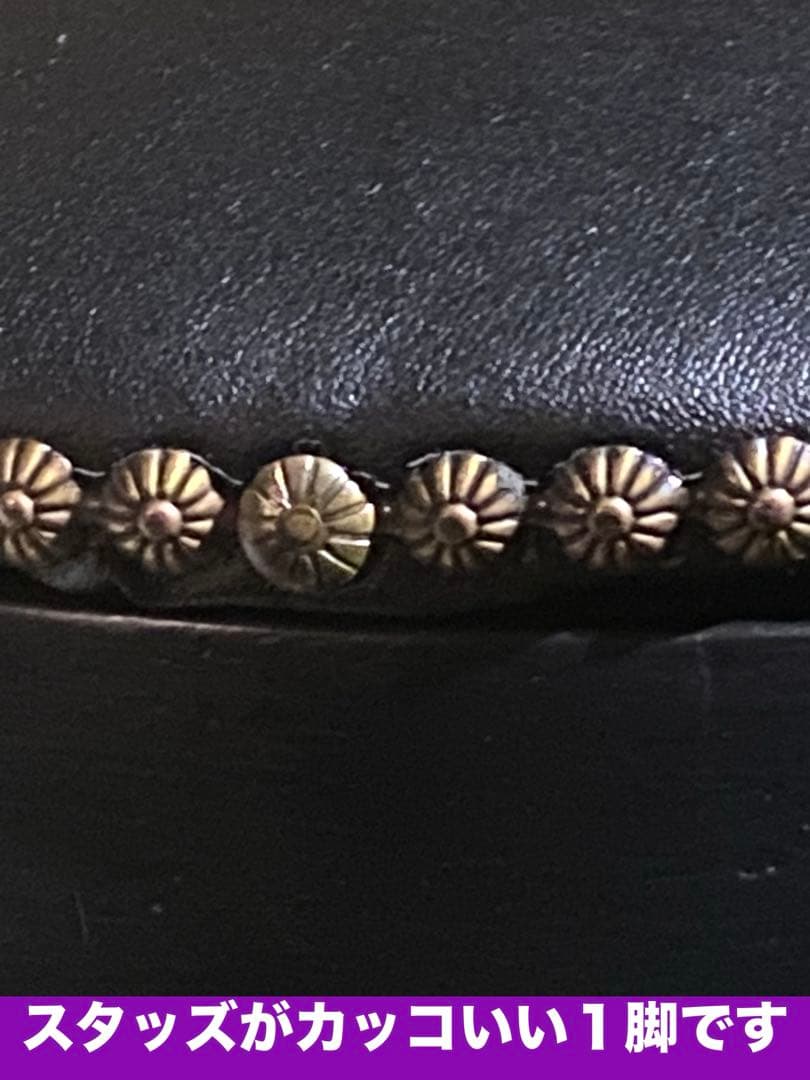希少♦️猫脚 鋲留 ヴィンテージ ハイスツール♦️ゴシック♦️マットブラック♦️送料込
