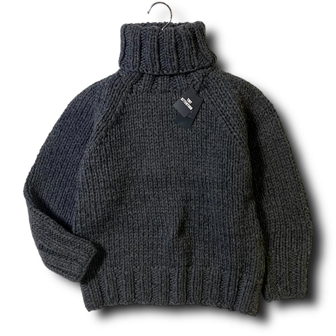 L 定価49500円 TMT タートルネック ニット セーター ウール100％