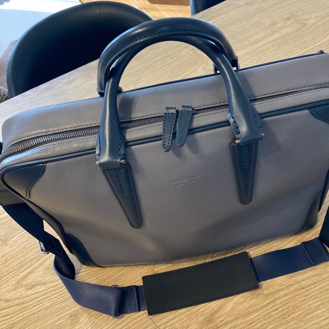 FUJITAKA グレー ビジネスバッグ A4対応　日本製 ほぼ未使用　3日使用