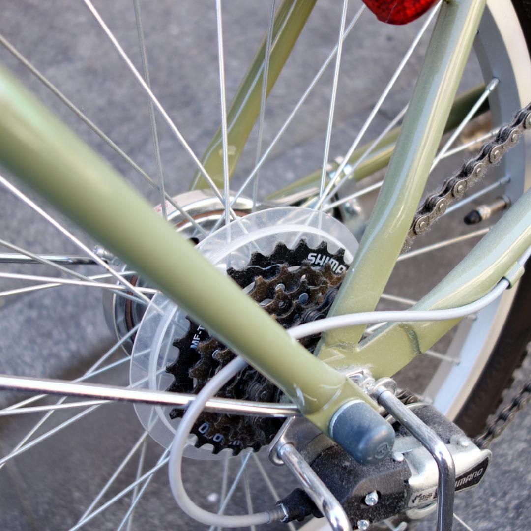 美品 自転車 20インチ ミニベロ 6段変速 WACHSEN ROKE グリーン