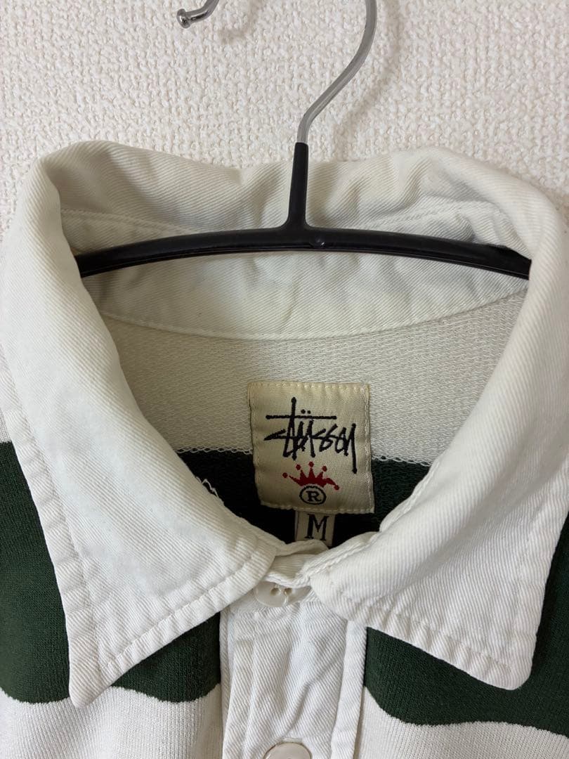 【希少】90s old stussy ラガーシャツ 白タグ USA製 Mサイズ