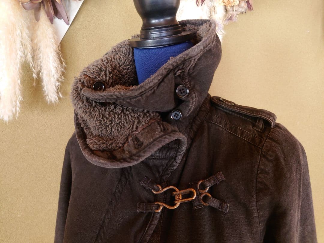 SHARE SPIRIT モッズコート スミクロ　ボア襟