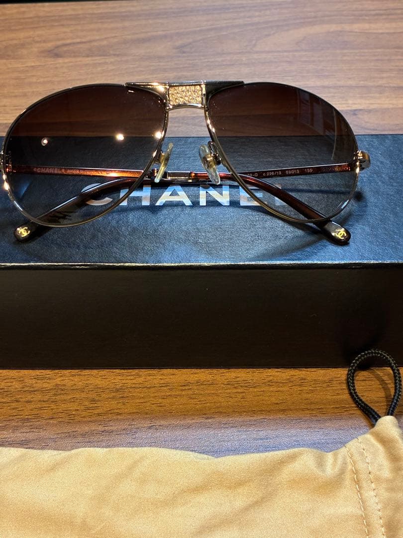 【レア】シャネル CHANEL 折り畳み式サングラス 4123-Q 金属製