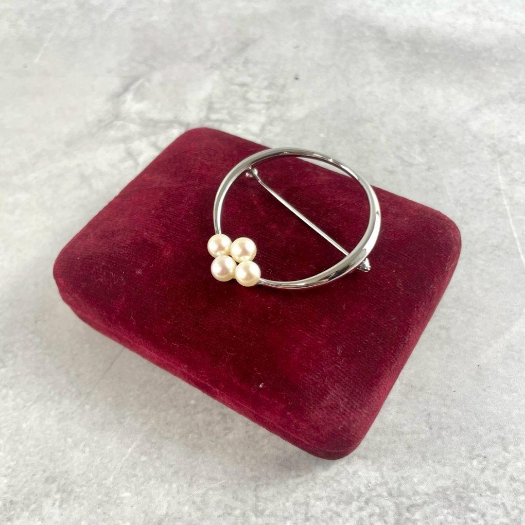 MIKIMOTO ミキモト ブローチ パール 真珠 シルバー SV 4粒