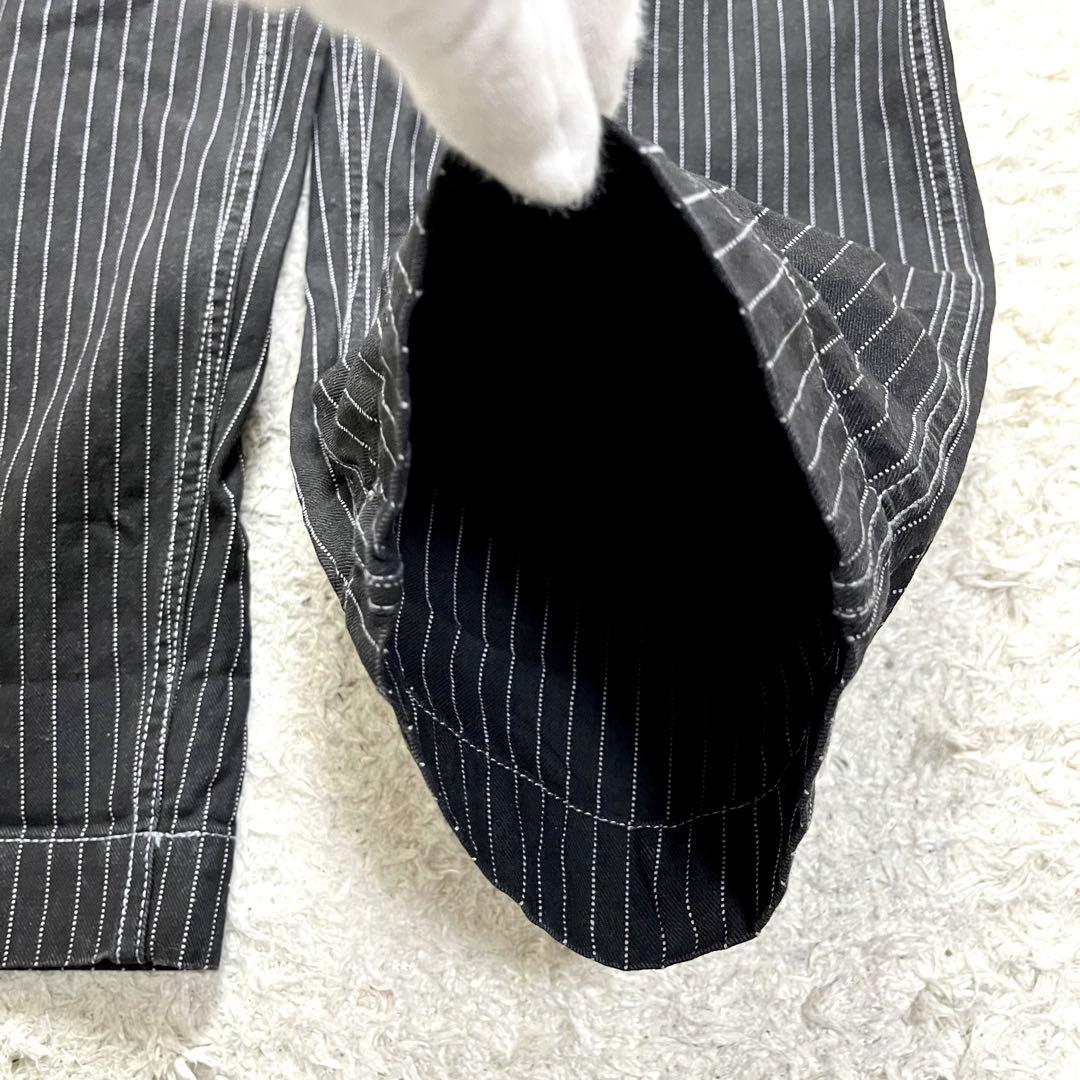 ✨極美品/36インチ✨ショット ヒッコリー デニムパンツ ストライプ ブラック