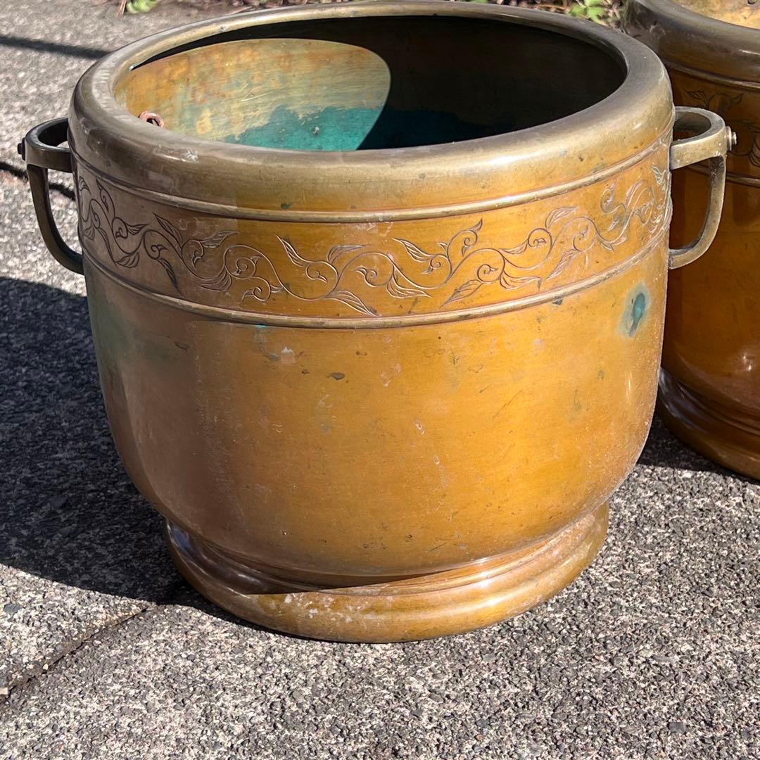 火鉢 アンティーク 手炙り 古道具 骨董 銅製 金属工芸 置物 昭和レトロ 双耳