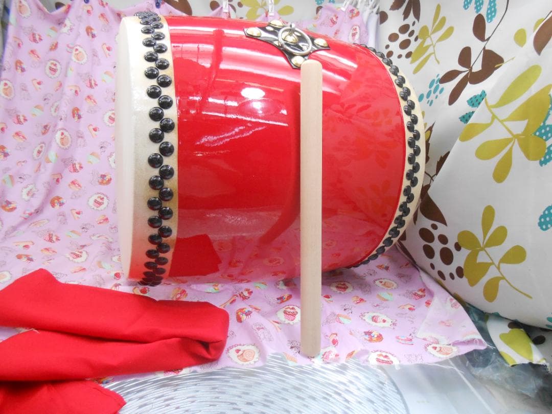 新品未使用(送料無料)26.500円エイサー大太鼓36cm サージ/モス布撥付き