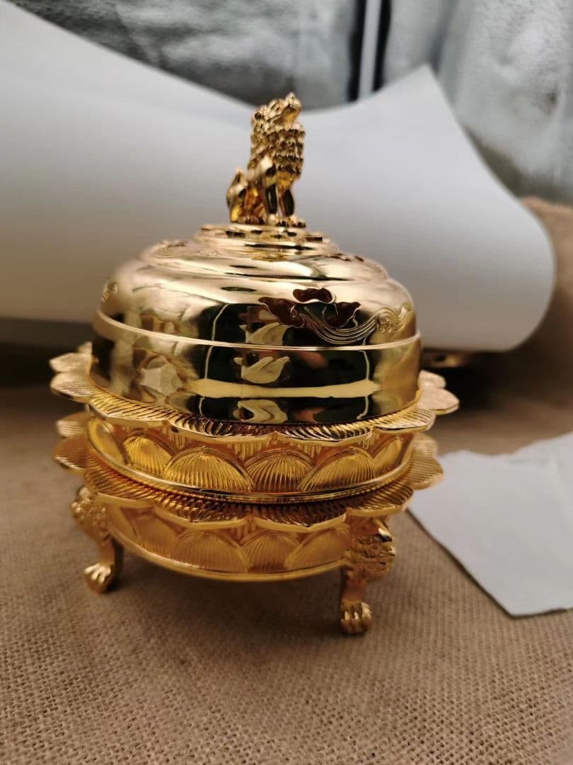 【修縁堂】チベット密教 火舎 メッキ 置物