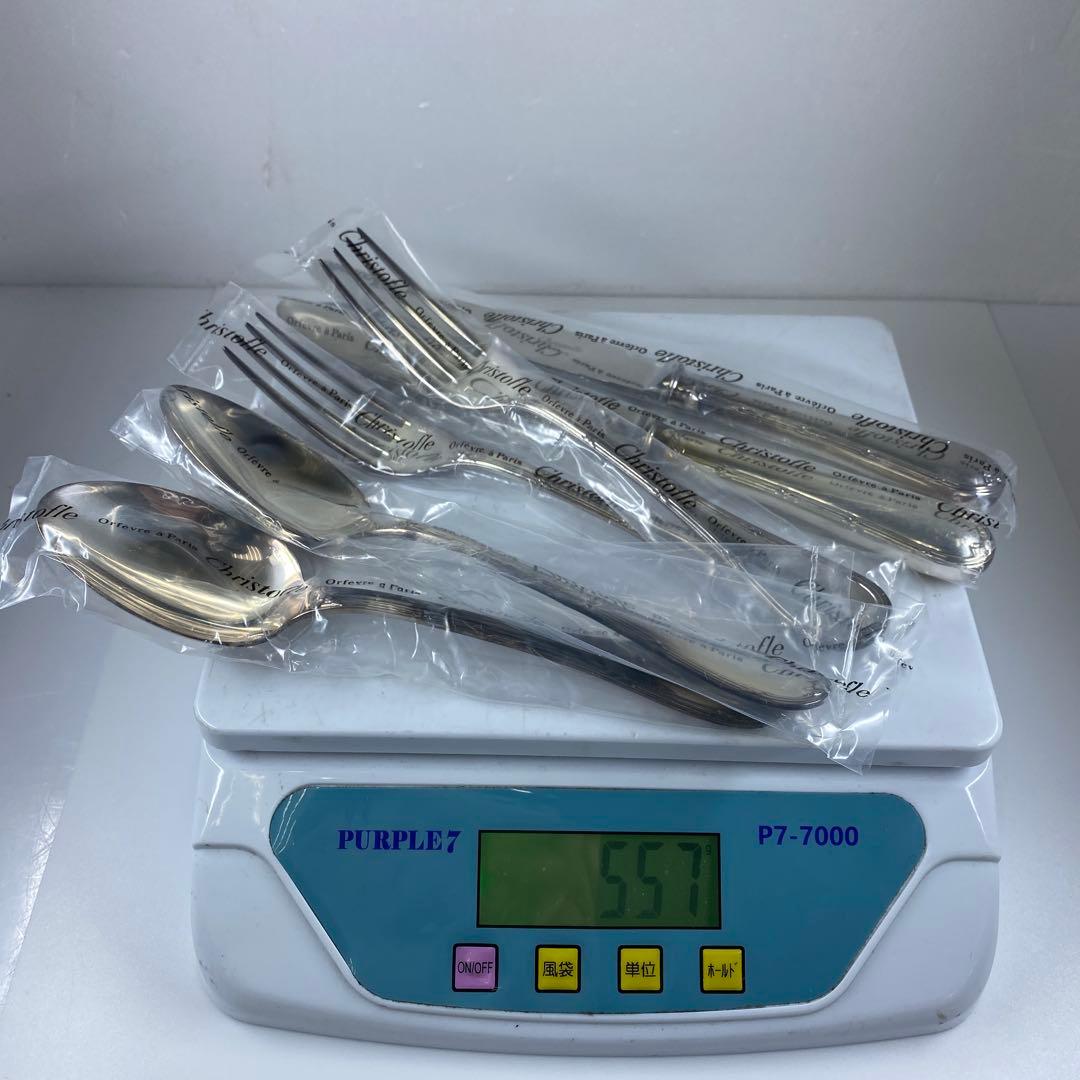 未使用品　クリストフルディナー　スプーン　フォーク　6本　共箱　557g トヒト