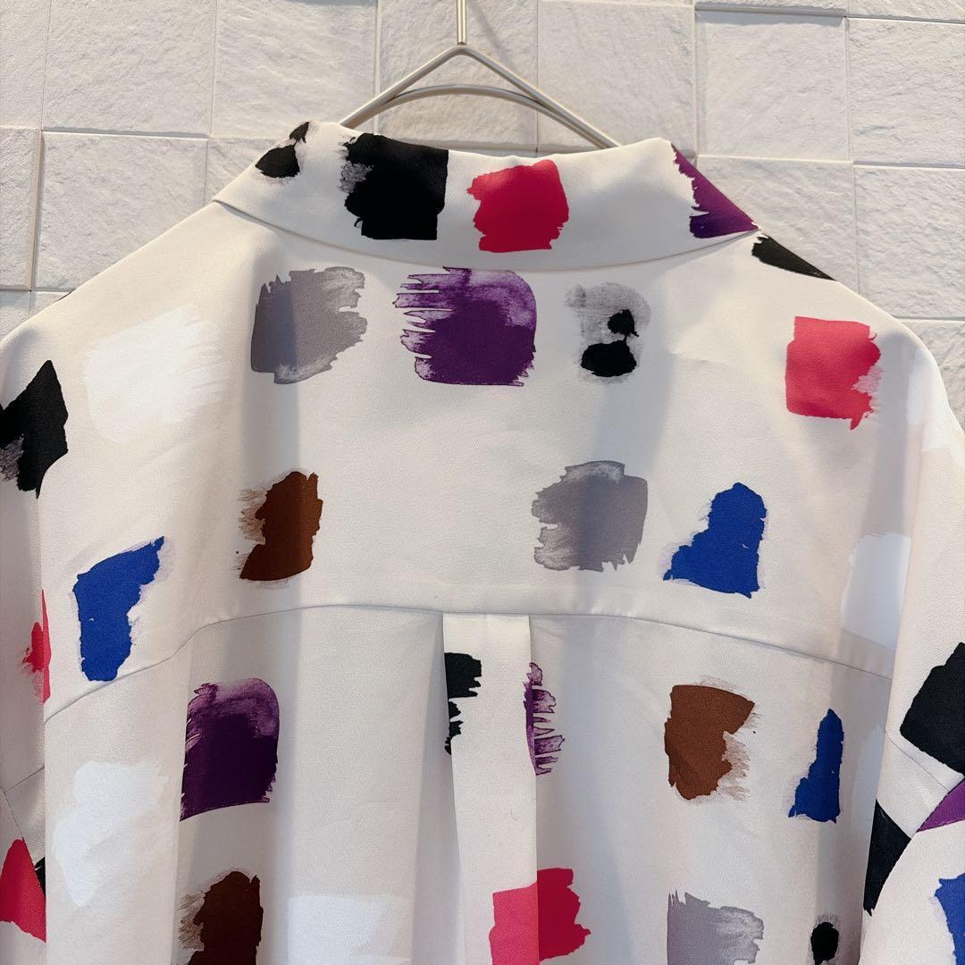 【美品】グレースコンチネンタル ダイアグラム マルチプリントブラウス M