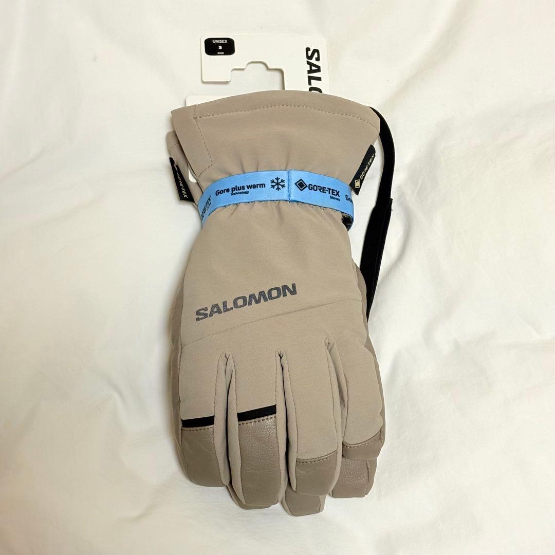 サロモン ゴアテックス グローブ レザー サンドベージュ スキー スノボ