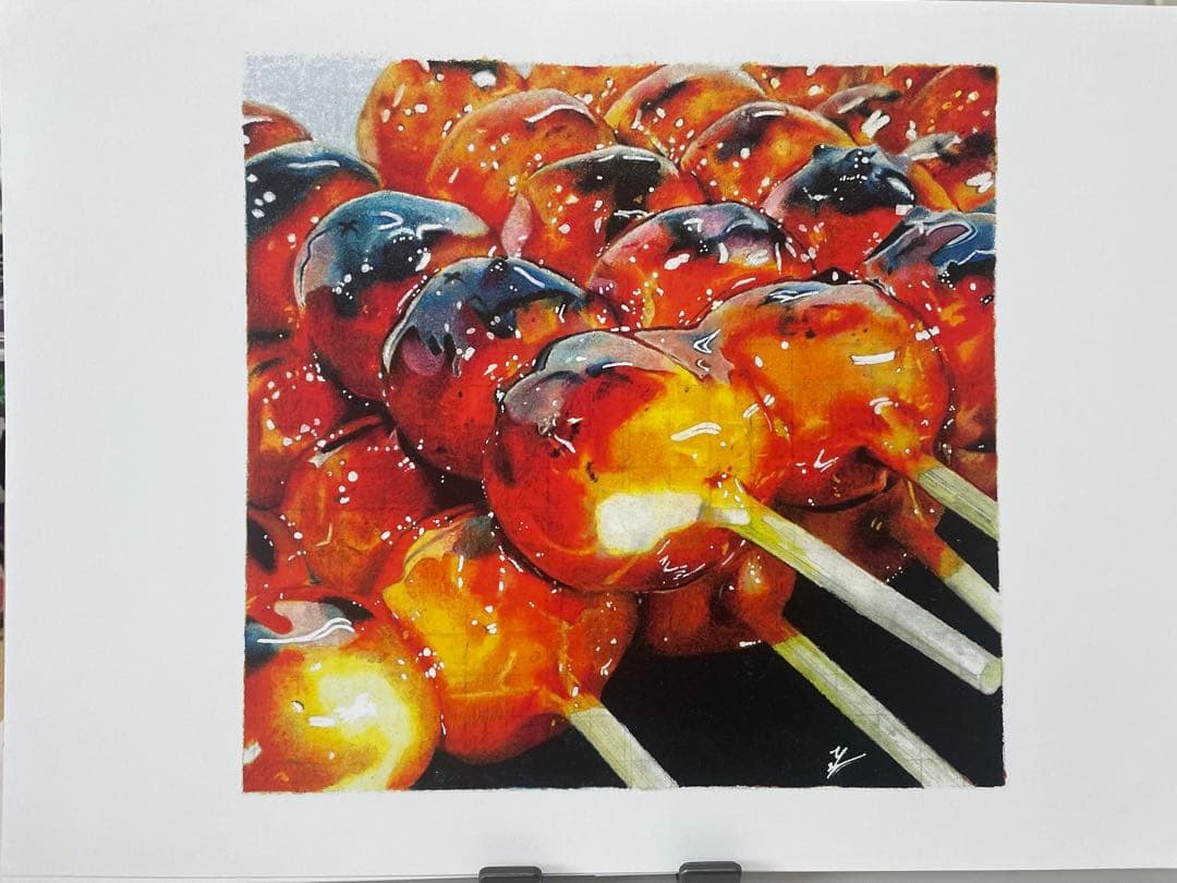 【ナリックさん専用】色鉛筆画 みたらし団子 A4サイズ 複製原画