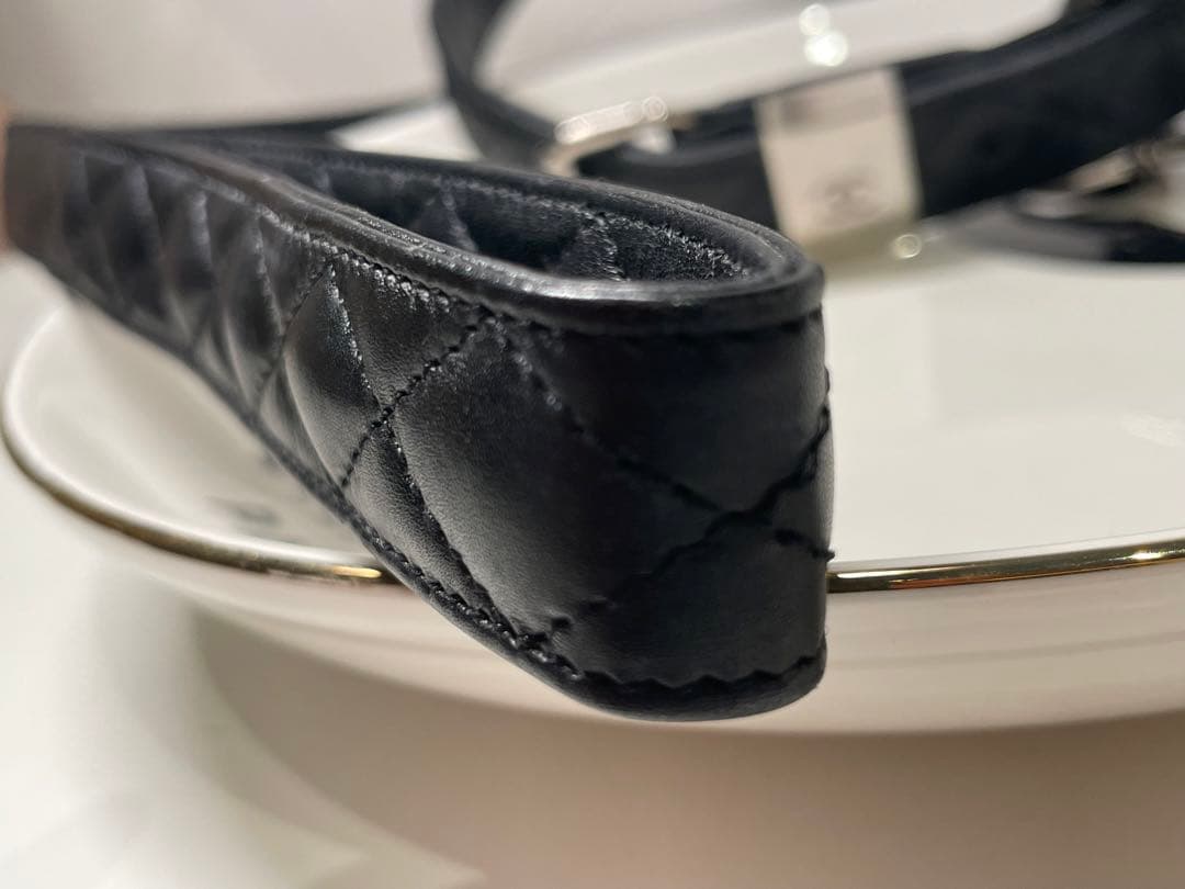 【美品】CHANEL シャネル ココマーク マトラッセ 小型犬 首輪 リード