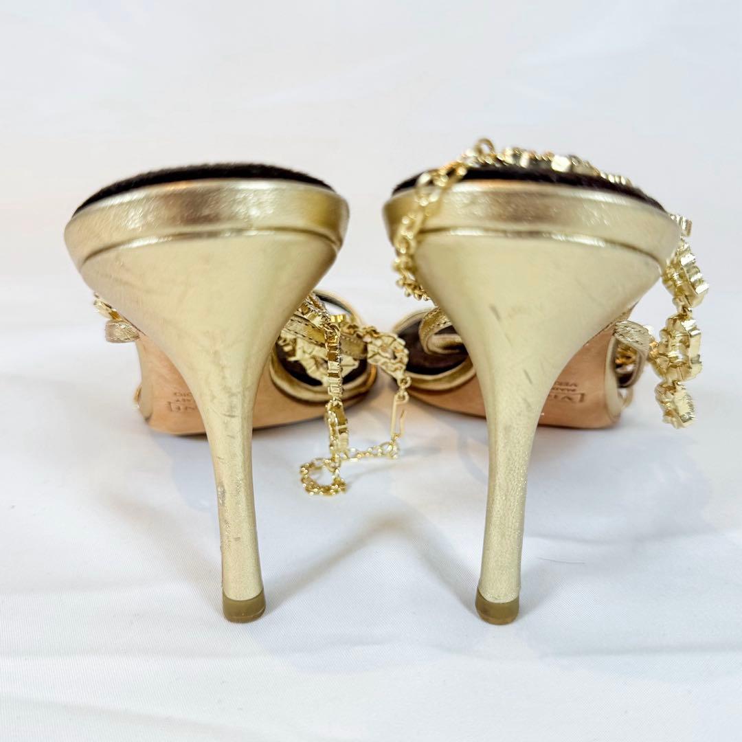 ジゼッペザノッティ VICINI ビジューサンダル 36 ゴールド