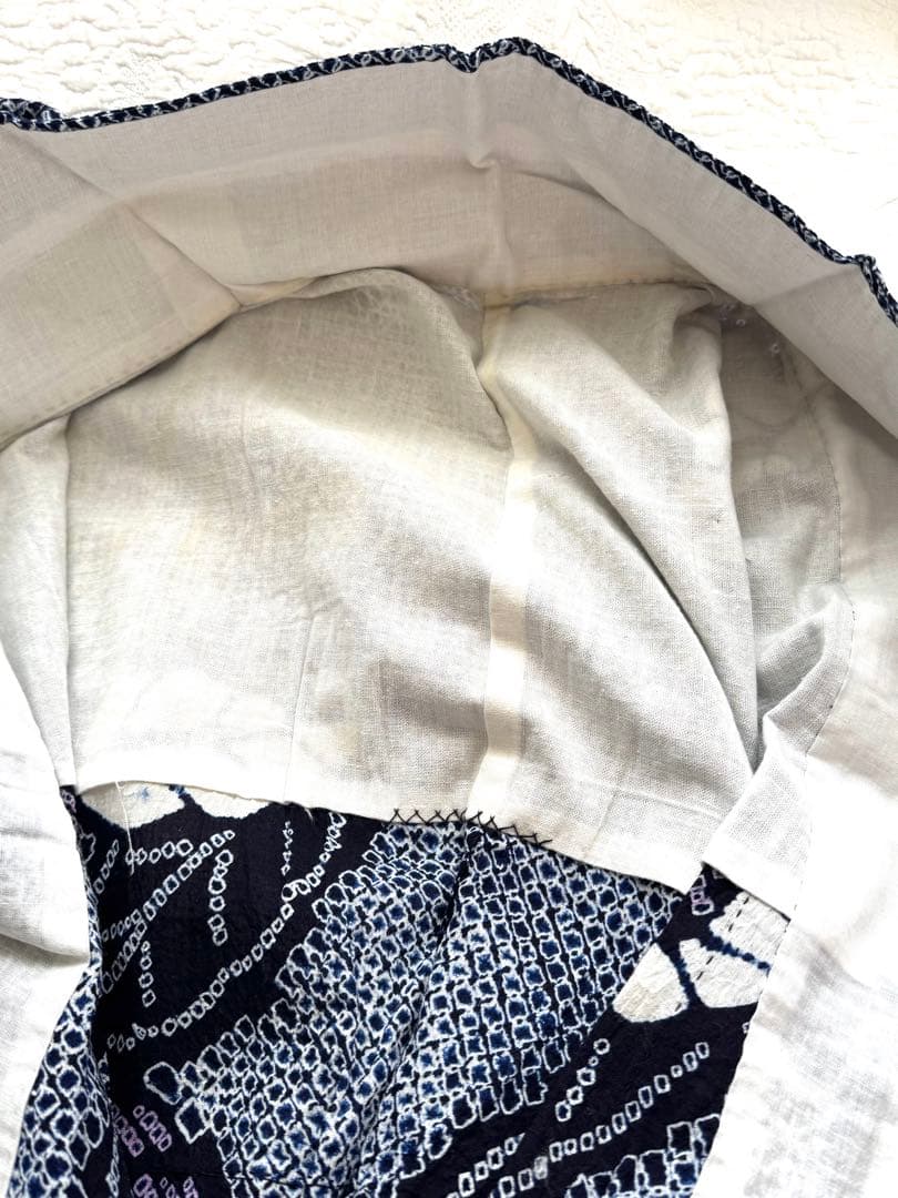 粋な大人の高級浴衣 仕立ての良い逸品◆有松絞り 舞葉文 優しい色味