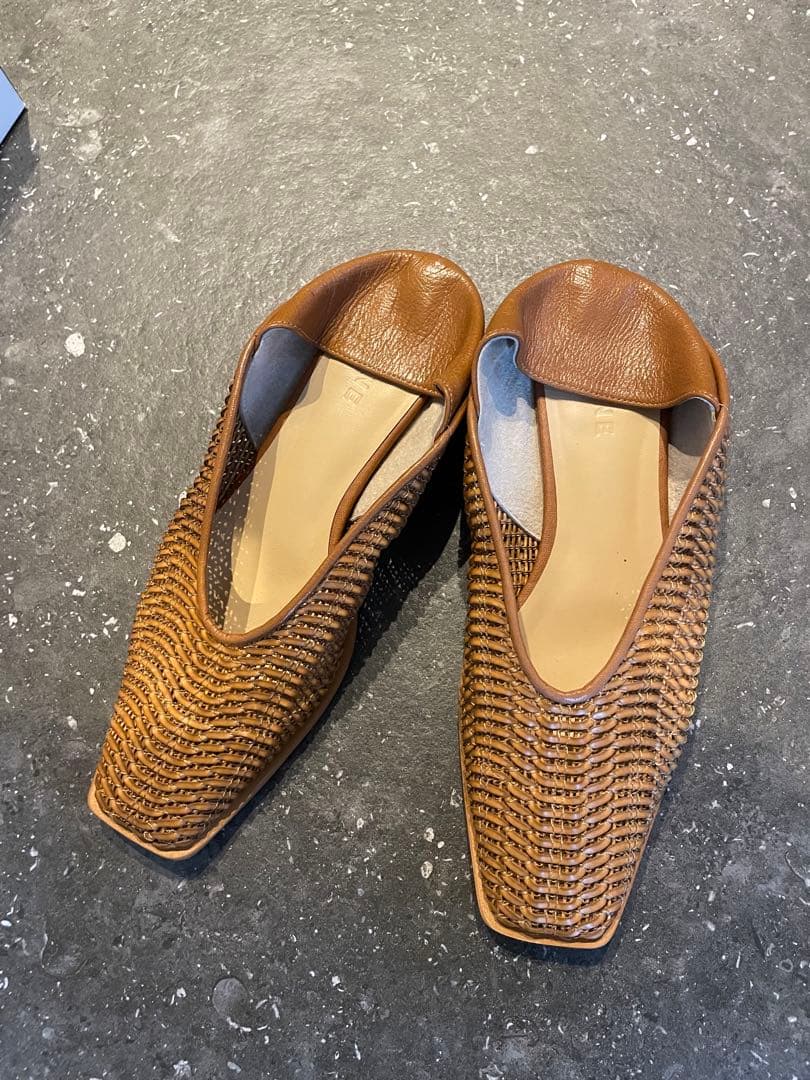 CLANE メッシュフラットシューズ 2way サイズ37 キャメル