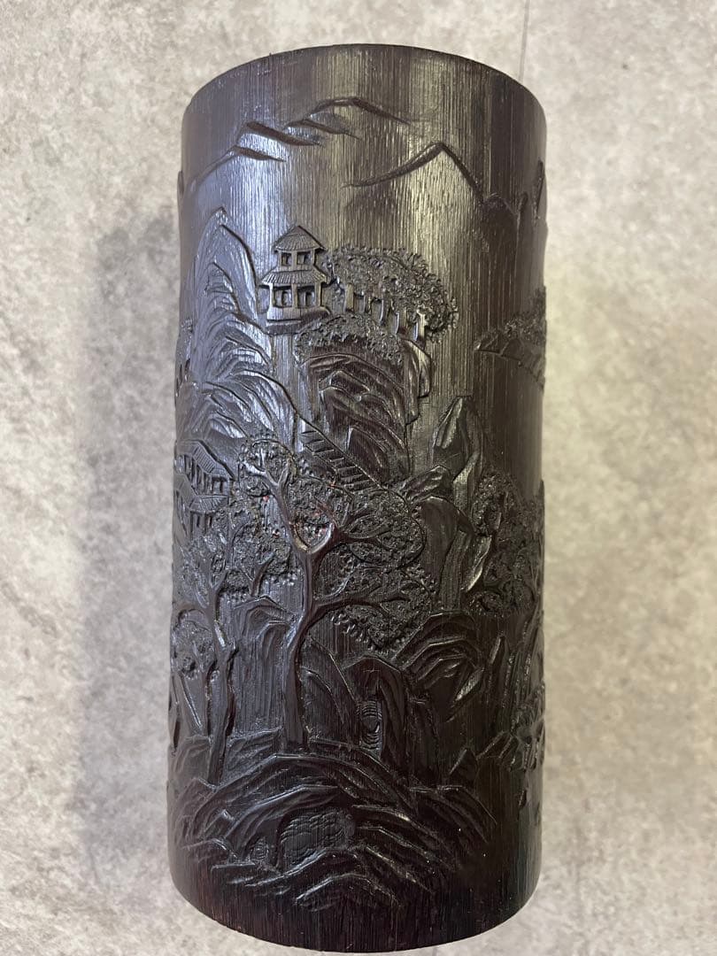 筆筒　竹筒　文房具　中国美術　唐物　アンティーク　骨董