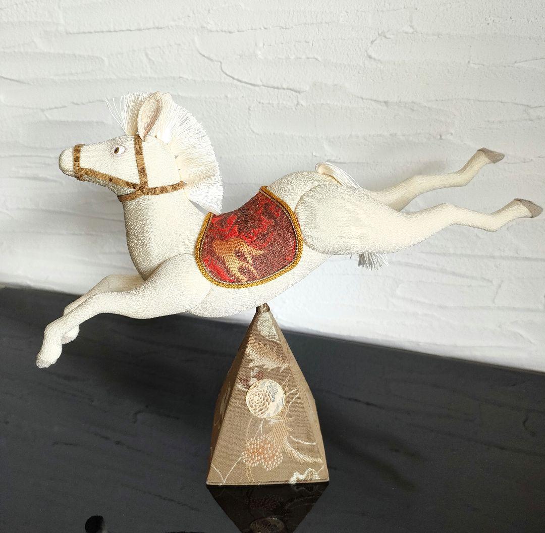 創作人形　午　干支　お正月飾り　縮緬　オブジェ　一点物