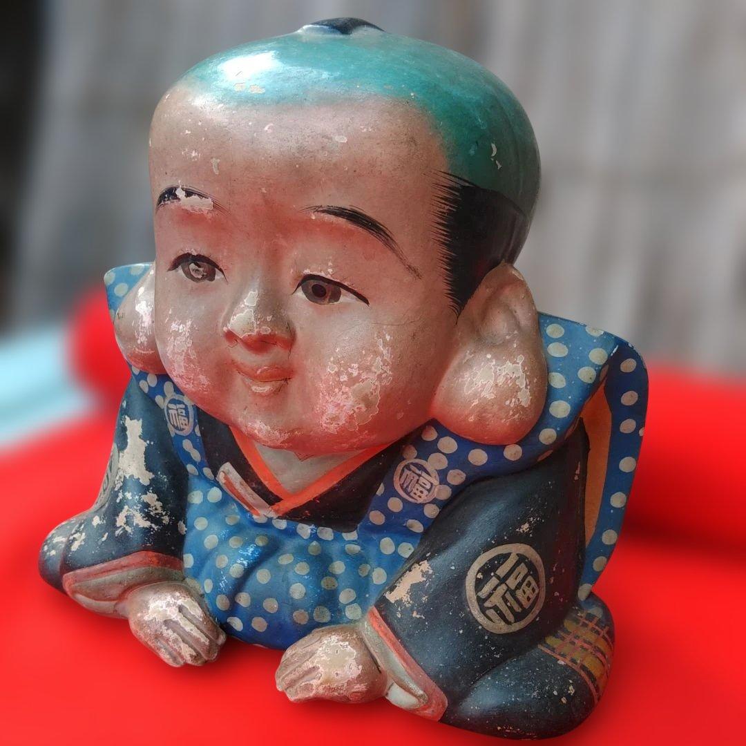 福助　土雛　古置物　商売繁盛　レトロ雑貨