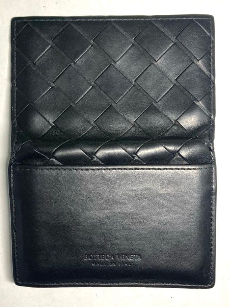 良品　ボッテガヴェネタ　イントレチャート　カードケース　名刺入れ　RFID クロ