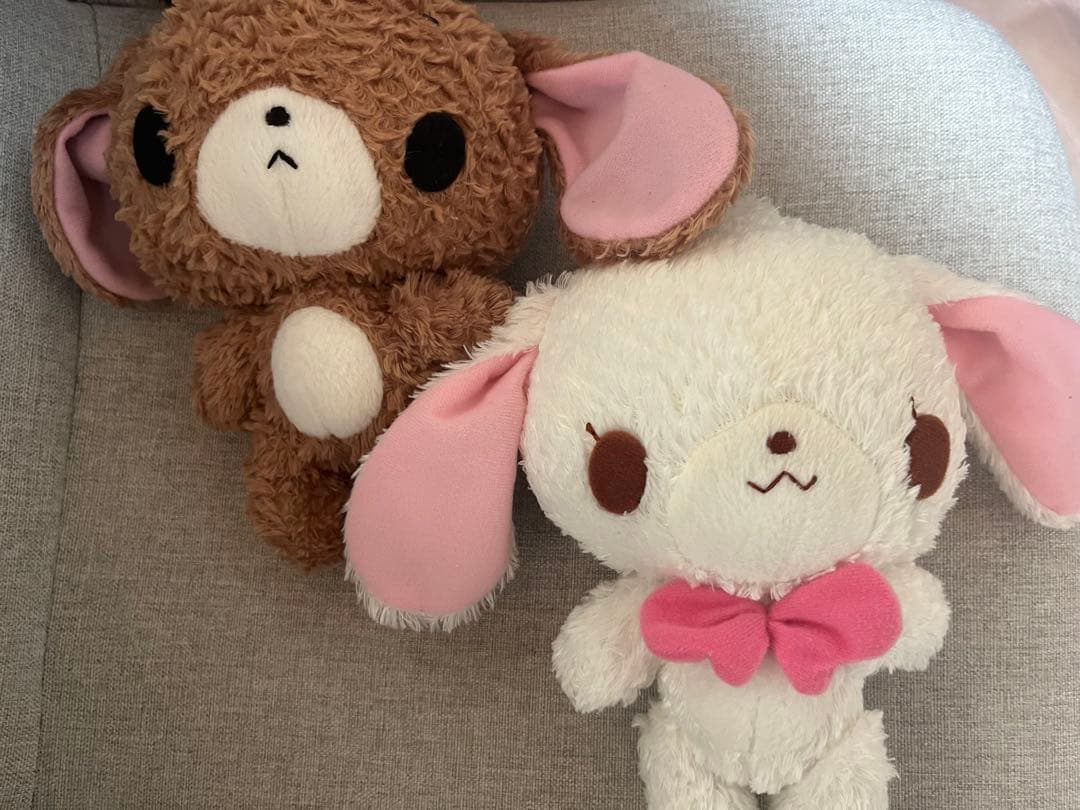 シュガーバニーズ　ぬいぐるみ　しろうさ　くろうさ 当時物