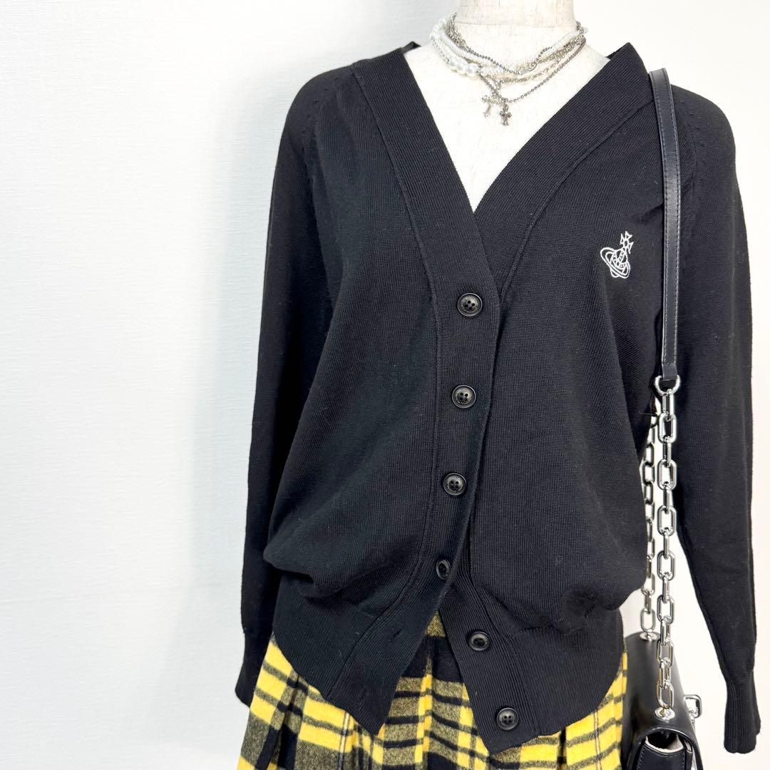 y2k❤️ Vivienne Westwood ロゴ刺繍 カーディガン 希少