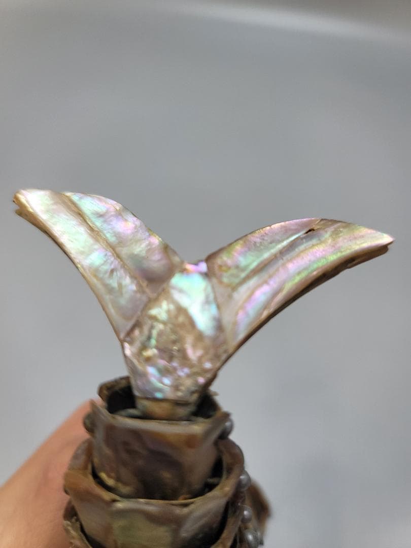 螺鈿 貝細工 自在 魚 時代物 骨董品