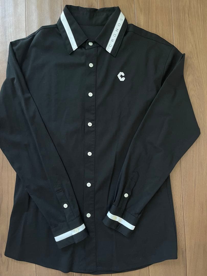 CRONOS 黒 ボタンダウンシャツ 長袖