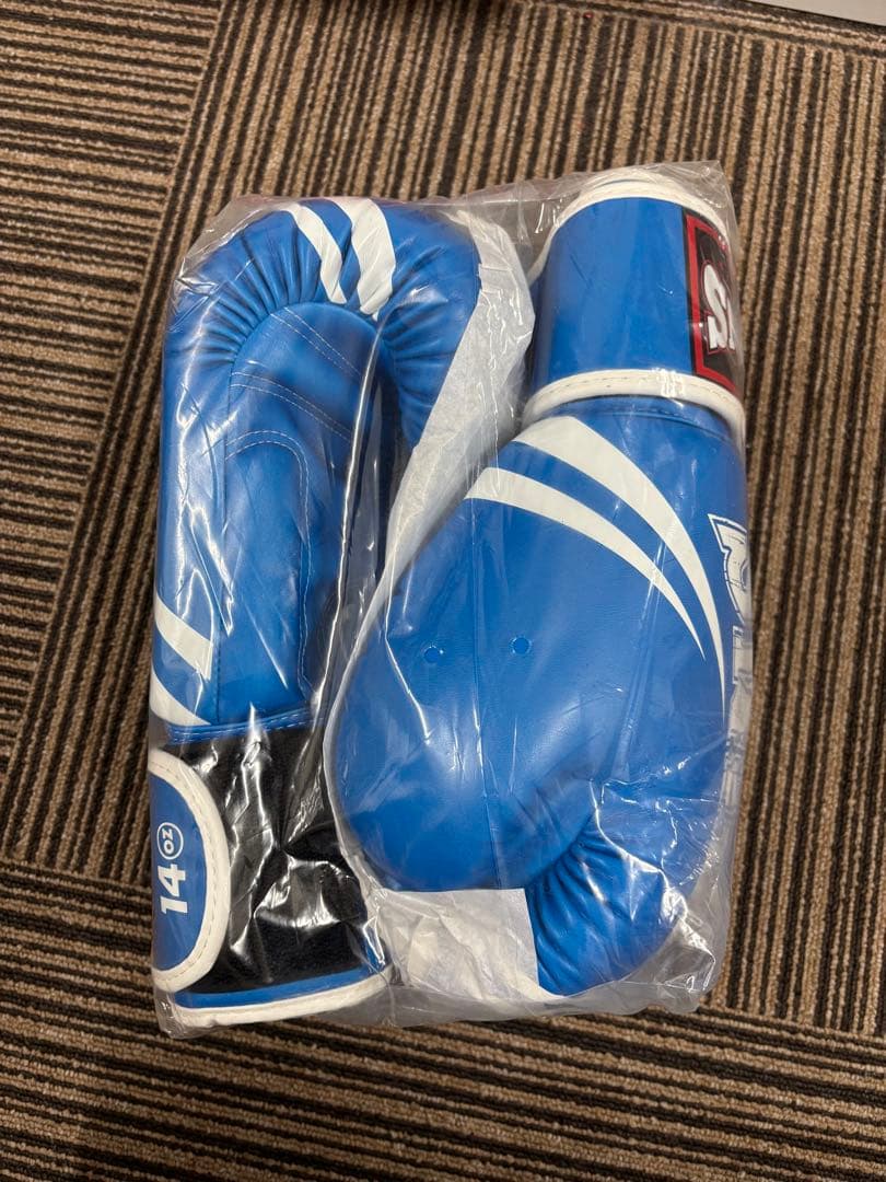 新品 TWINS 本格 ボクシンググローブ PU青　14oz
