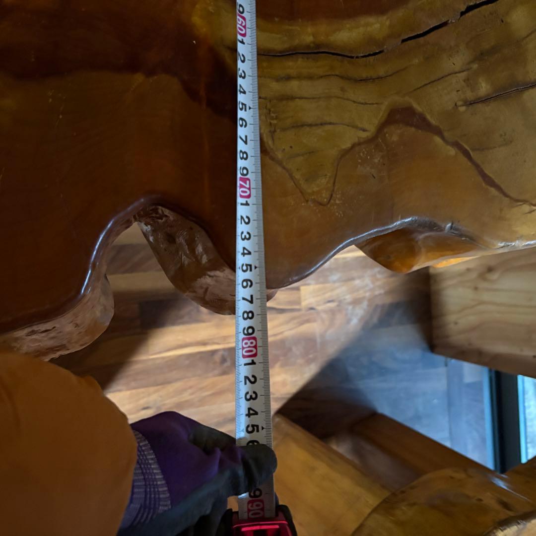 ①送料設置込み　丸太　切り株　ダイニングテーブル　　おそらく欅