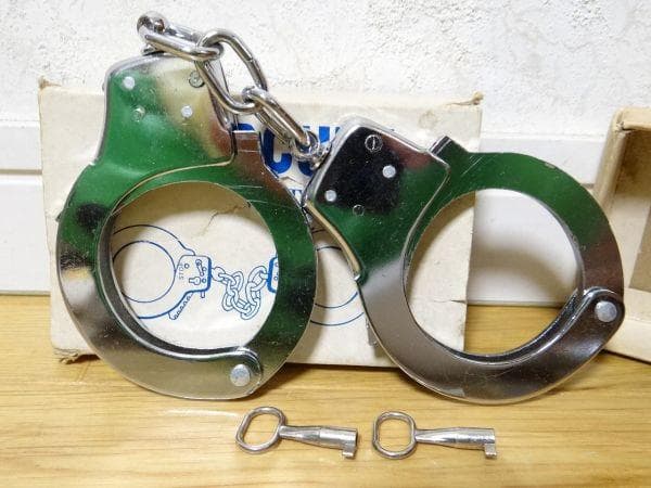 新品 80年代 ビンテージ 日本製 HANDCUFF 手錠 鍵付き 昭和 当時物