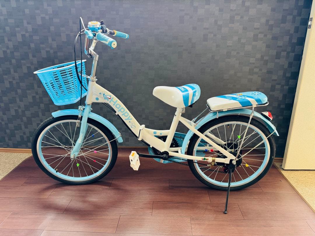 福岡発 20インチ 子供 自転車 水色 折り畳み 軽量 通学 通勤 家庭用 6段