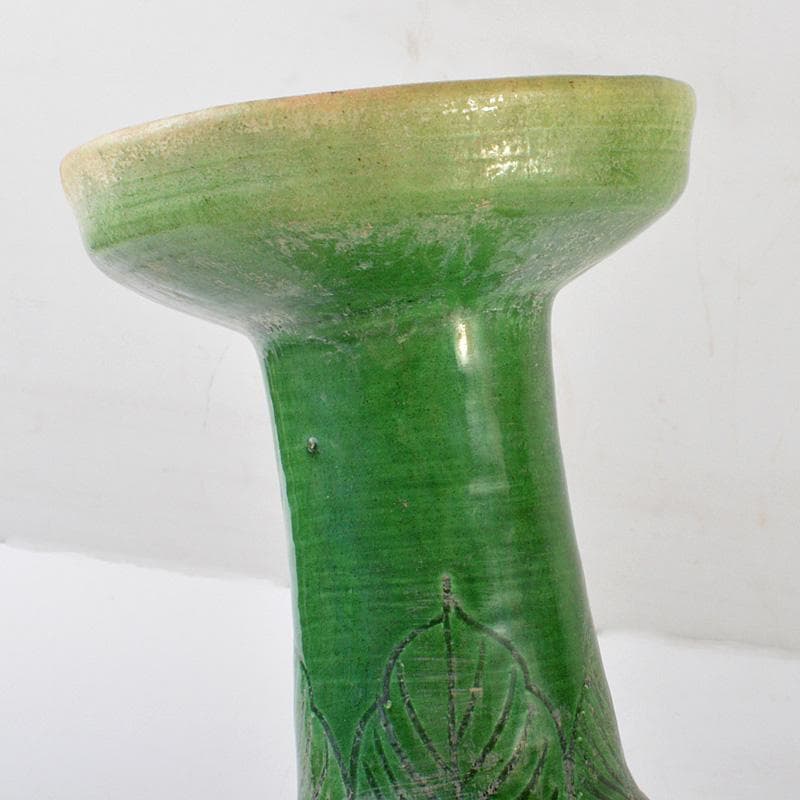 中国　漢緑釉　魚藻文　碗口瓶　花瓶　V　6554C