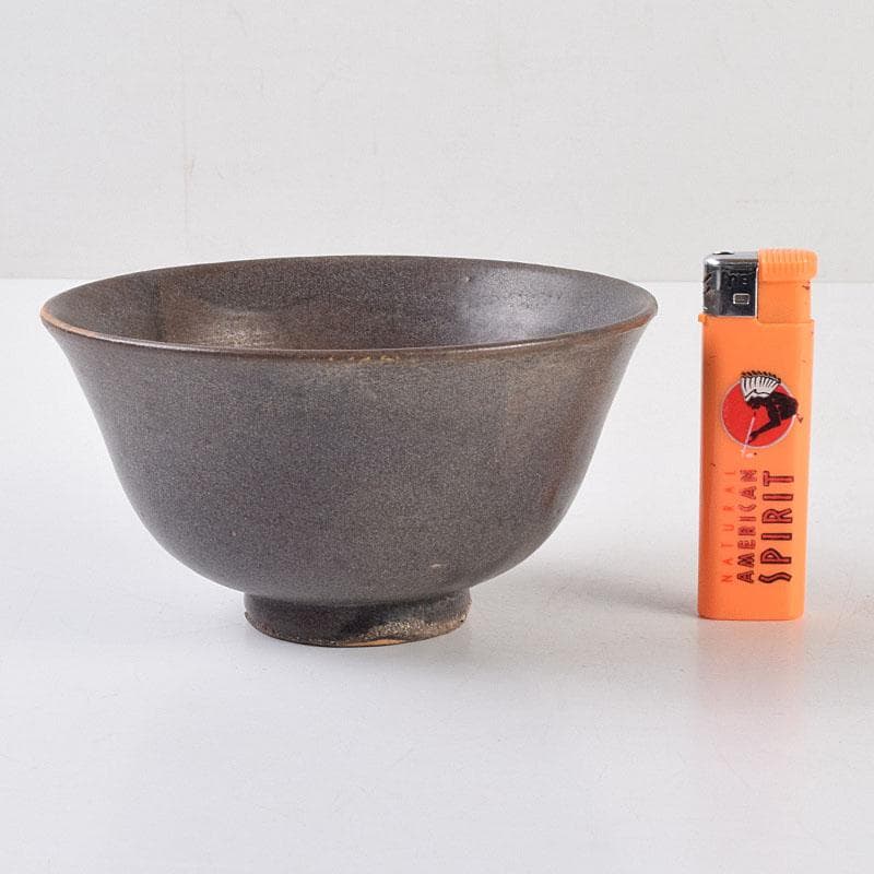 中国　黒釉　茶碗　茶道具　C　R9172