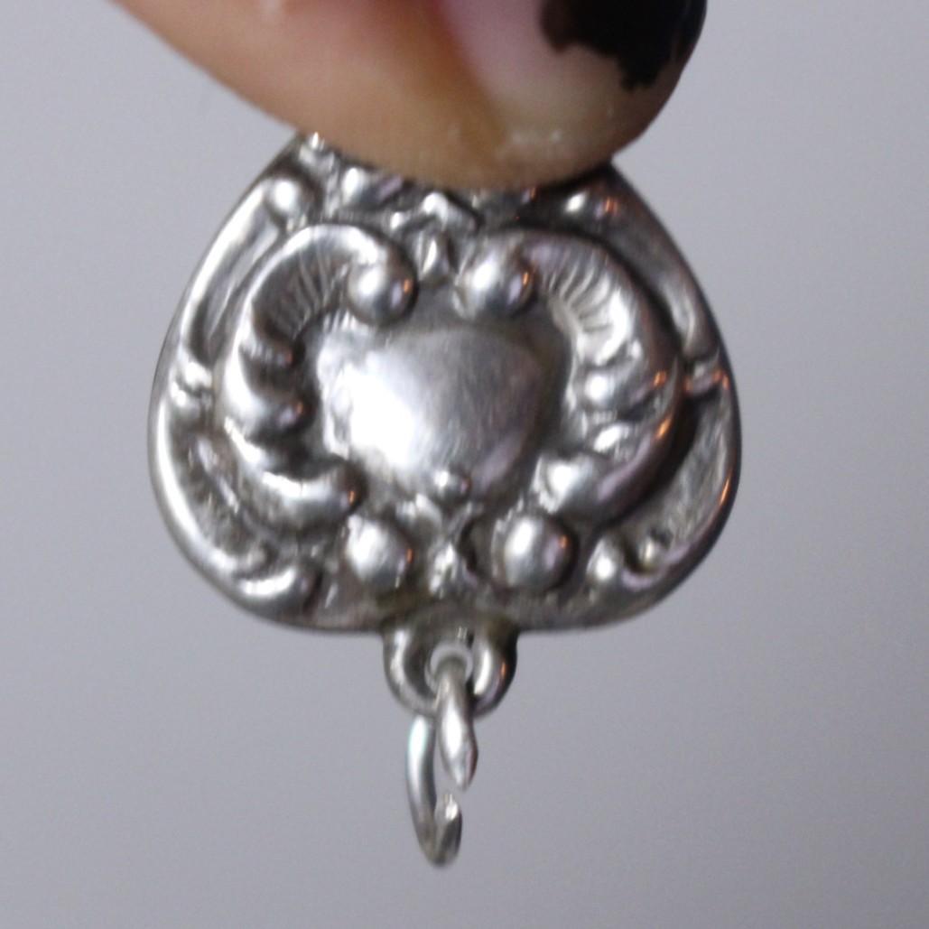 40s　スウィートハートジュエリー　WW2　シルバー　チャーム　渦巻　波