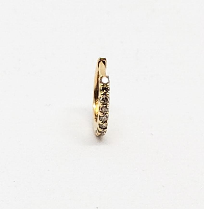 K18YG 18金 ダイヤ 0.04ct イエローゴールド フープ ピアス 片耳