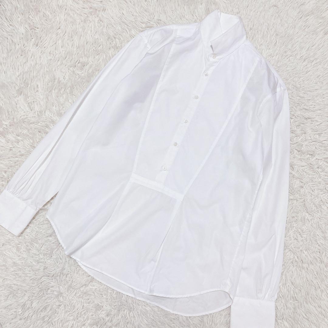 BOURRIENNE Paris Xスタンドカラーシャツ ホワイト XS 刺繍