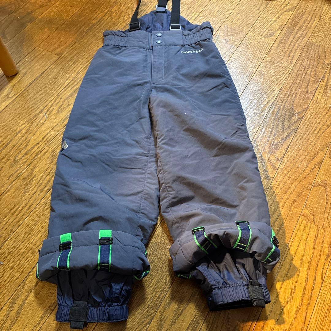 ギッズ　mont bellスキー・スノボー上下ウェア120クリーニング済み