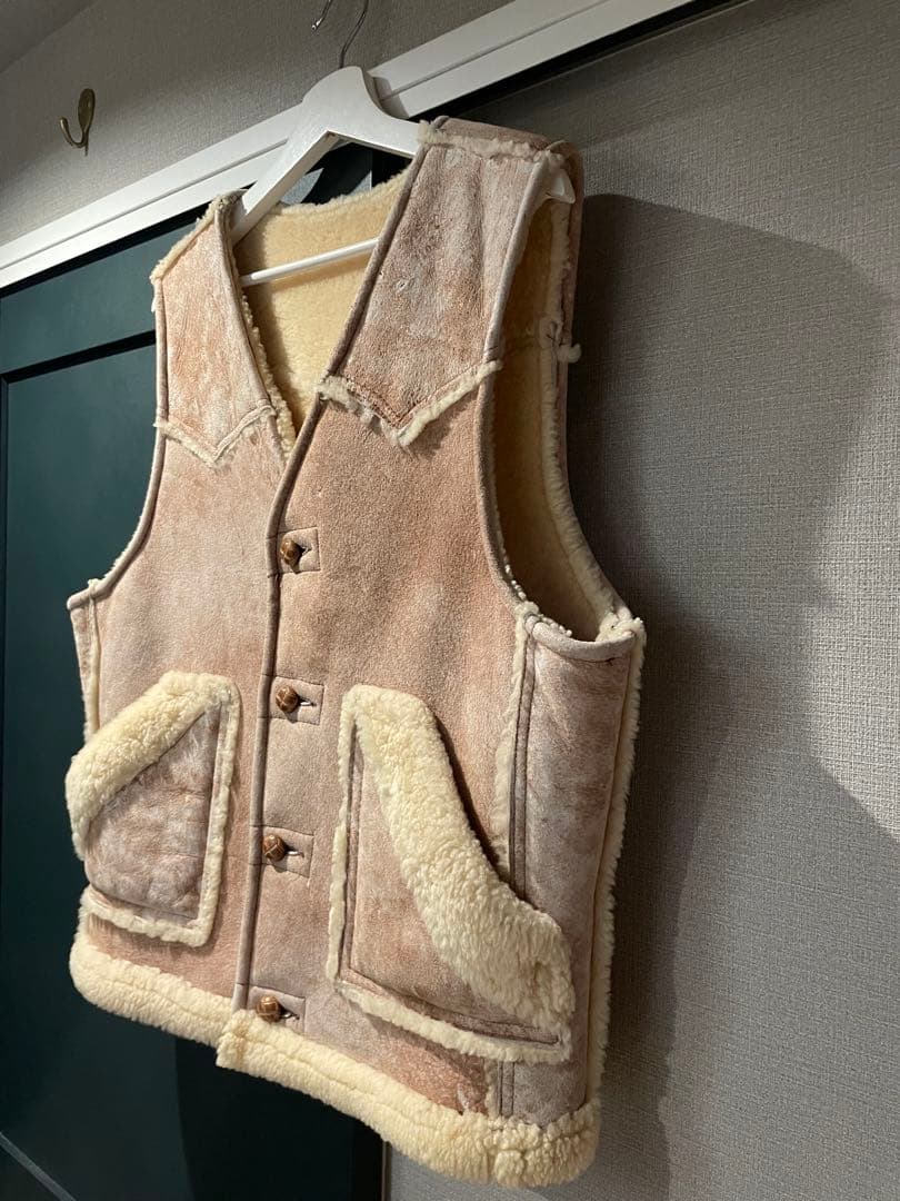 トップス 44 80s Schott N.Y.C. Mouton Leather Vest