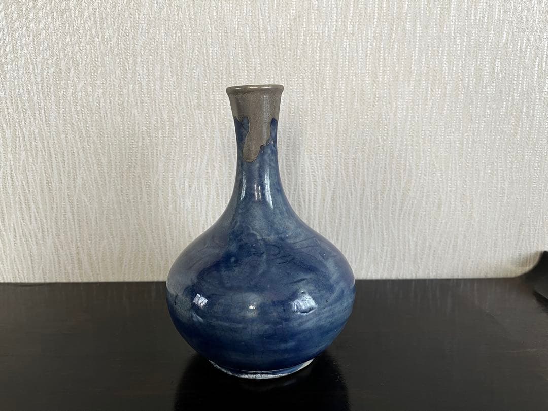 李朝　瑠璃釉　徳利　金継ぎ