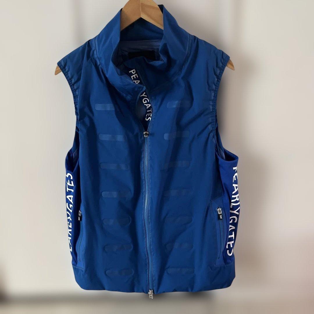 PEARLY GATES 青 ロゴ入り ベストサイズ5