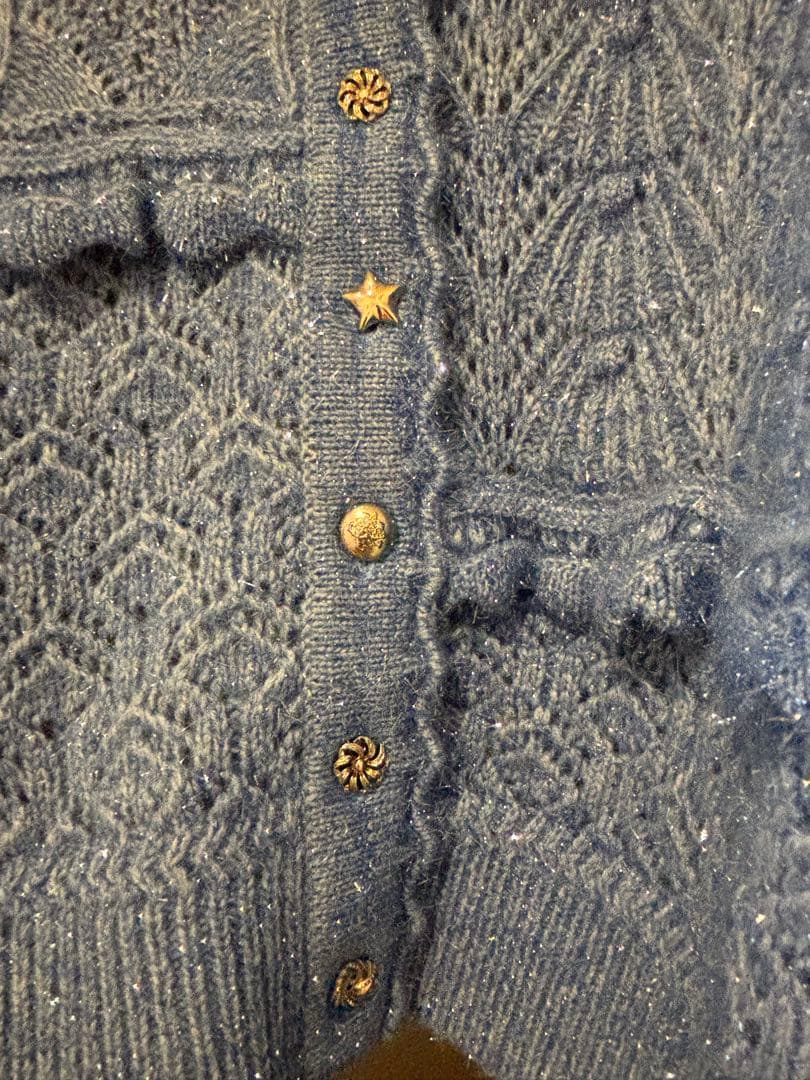 楽一番さま専用　MUVEIL ラメパッチワークカーディガン　未使用