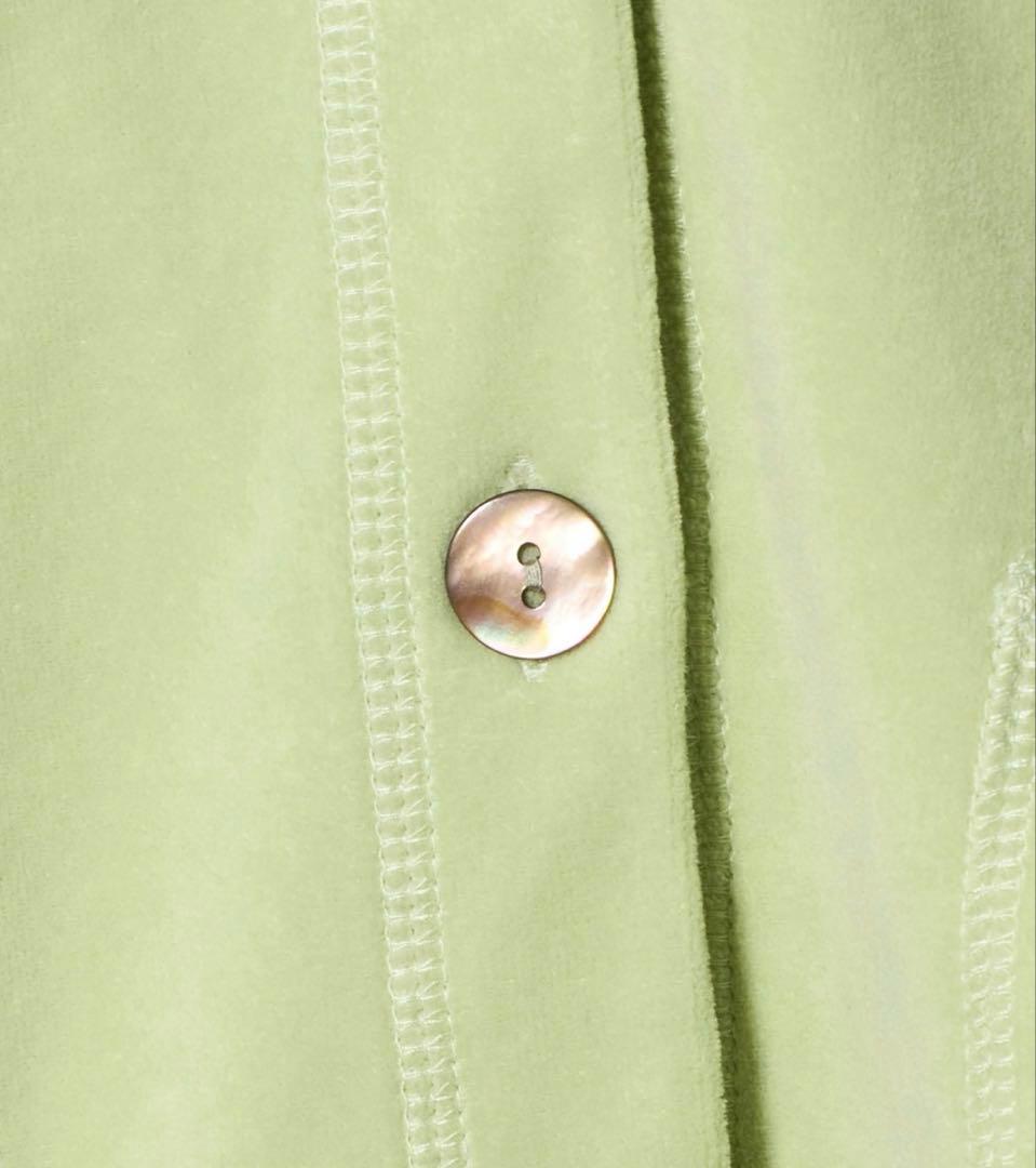 今期2026春夏<6（ROKU）＞ベロア カラーカーディガン