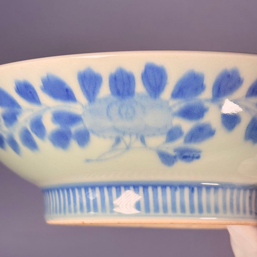 後期鍋島　献上品　色絵宝珠文高台皿　櫛文様高台　共箱　赤絵　桜文様