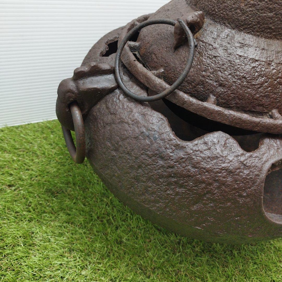 骨董品 南部鉄器 風炉 風炉釜 茶道具 煎茶道具 車軸釜 火鉢