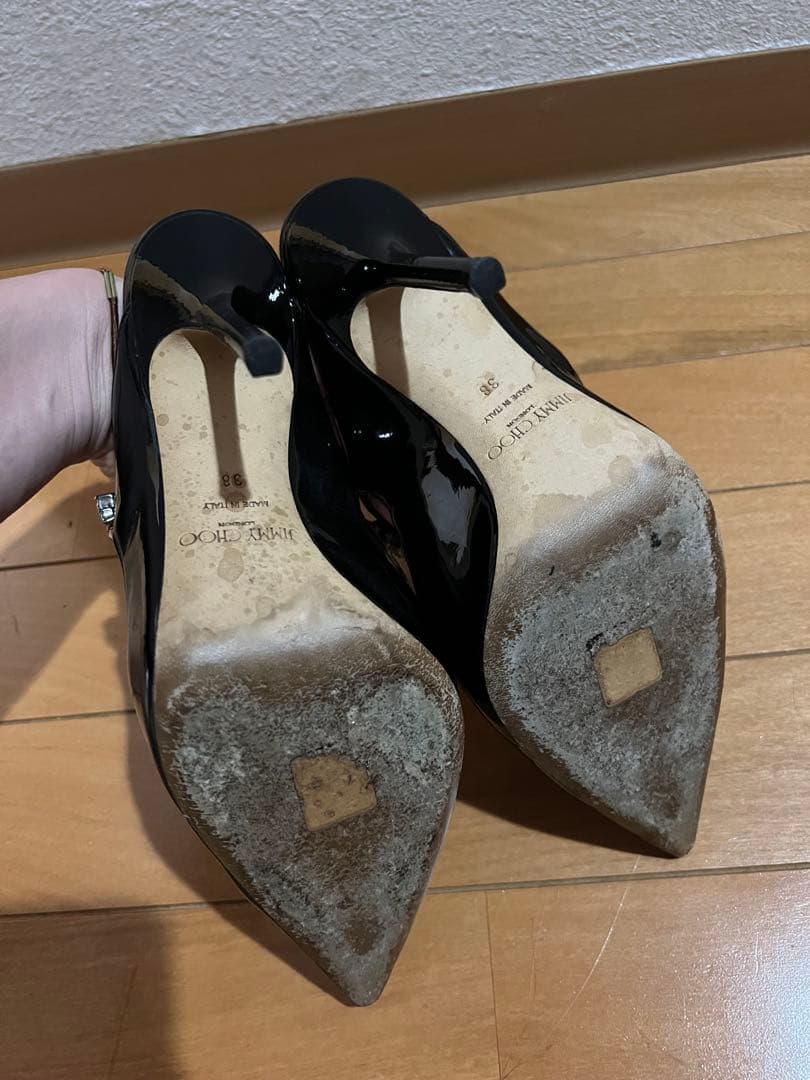 JIMMY CHOO ブラック ポインテッドトゥヒールミュール