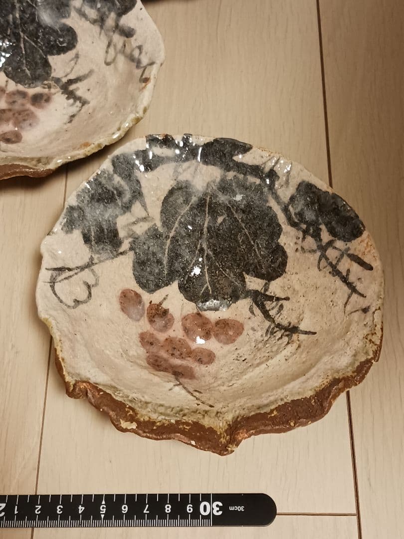 絵瀬戸 魯山人写し 葡萄絵 浅鉢 佐藤和次 5点 老舗料亭 まとめ売り